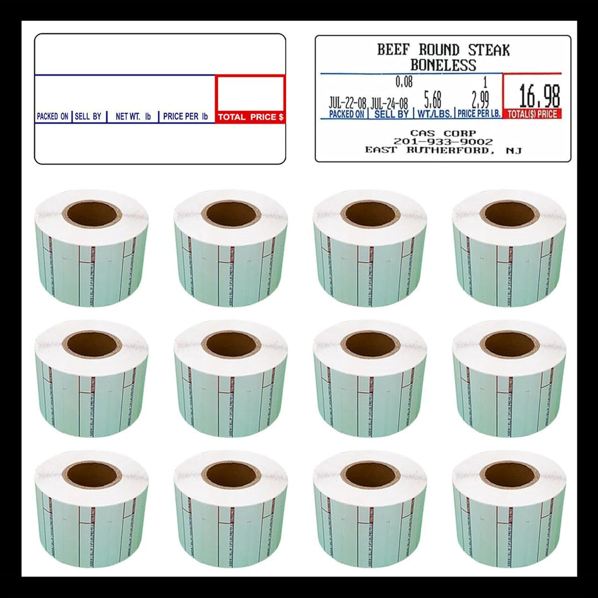 CAS LST-8000 58mm x 30mm direct thermal scale labels