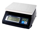 CAS SW-10RS POS interface scale, stainless steel platter with front LCD display and Zero, Tare, Unit and On/Off keys