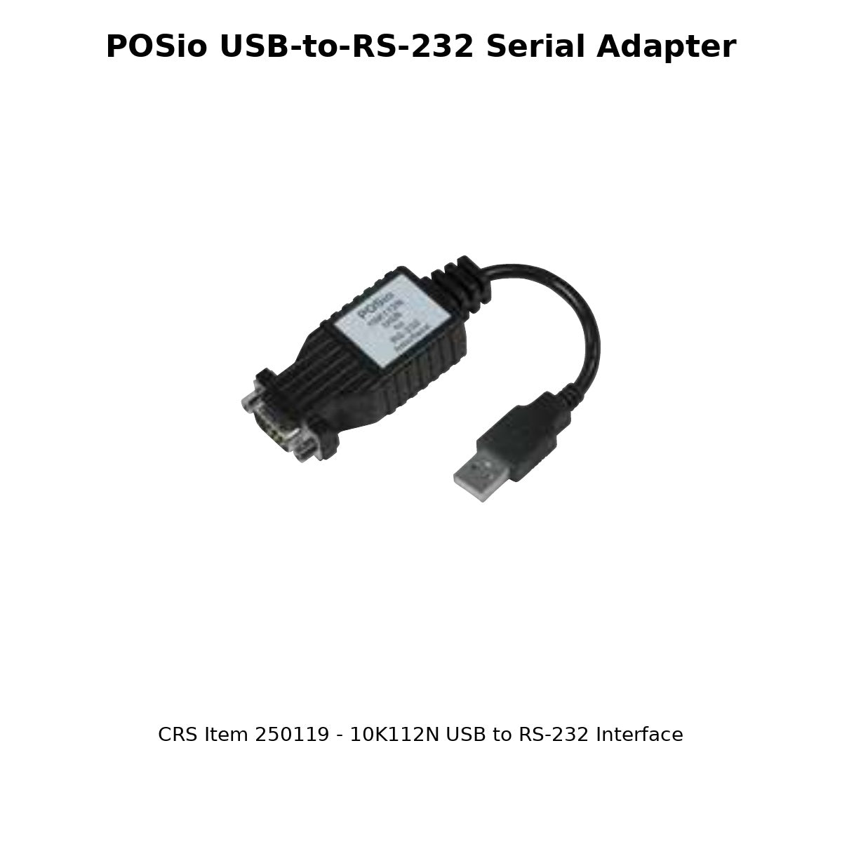 POSio USB-to-RS-232 serial adapter for SAM4S polling, CRS item 250119