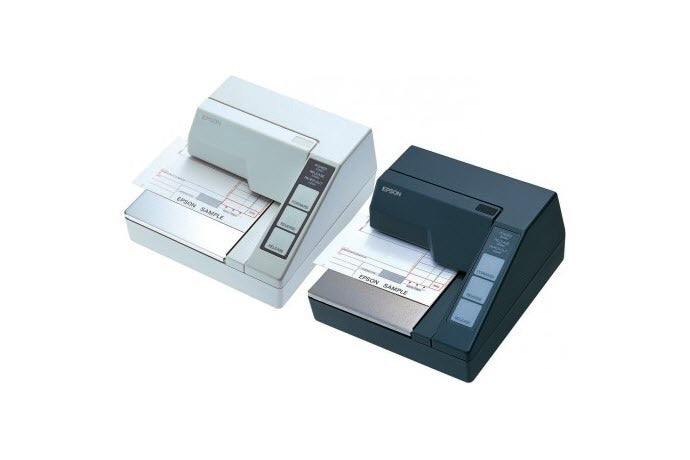 Epson TM-U295 slip printer in white and black configurations