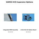 SAM4S ECR expansion options including integrated MSR assembly and two-port RS-232 option board