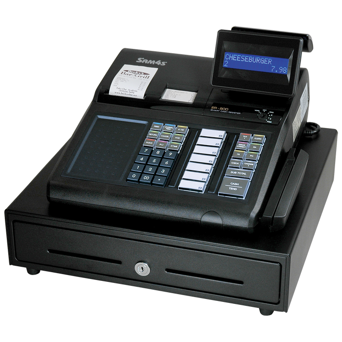 SAM4S ER-915E raised-key dual-printer cash register with Ethernet