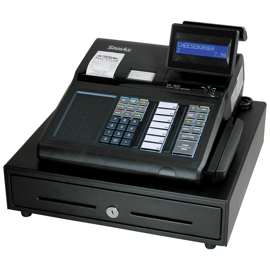 SAM4S ER-915E raised-key dual-printer cash register with Ethernet