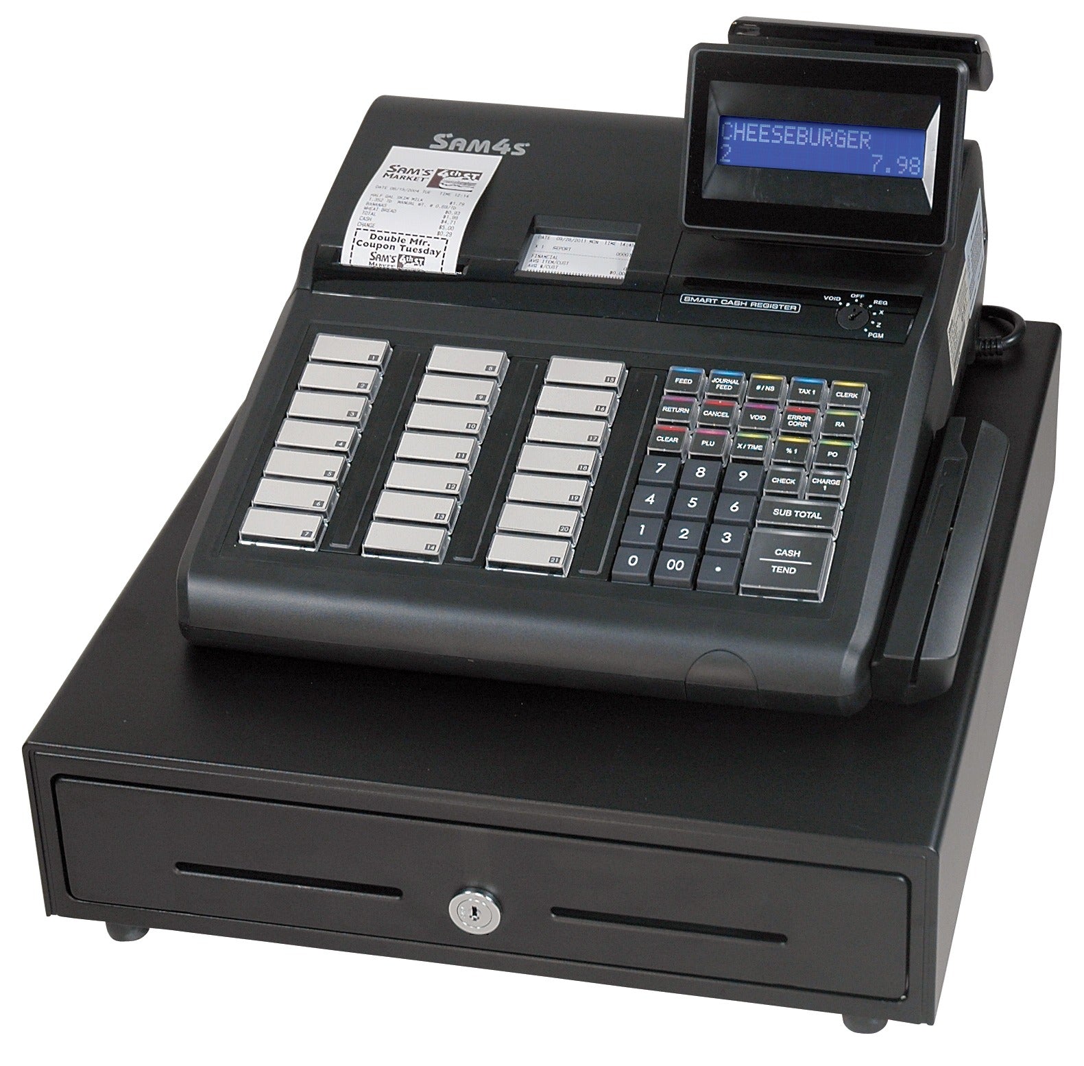 SAM4S ER-945E Raised-Key Dual-Printer Cash Register With Ethernet