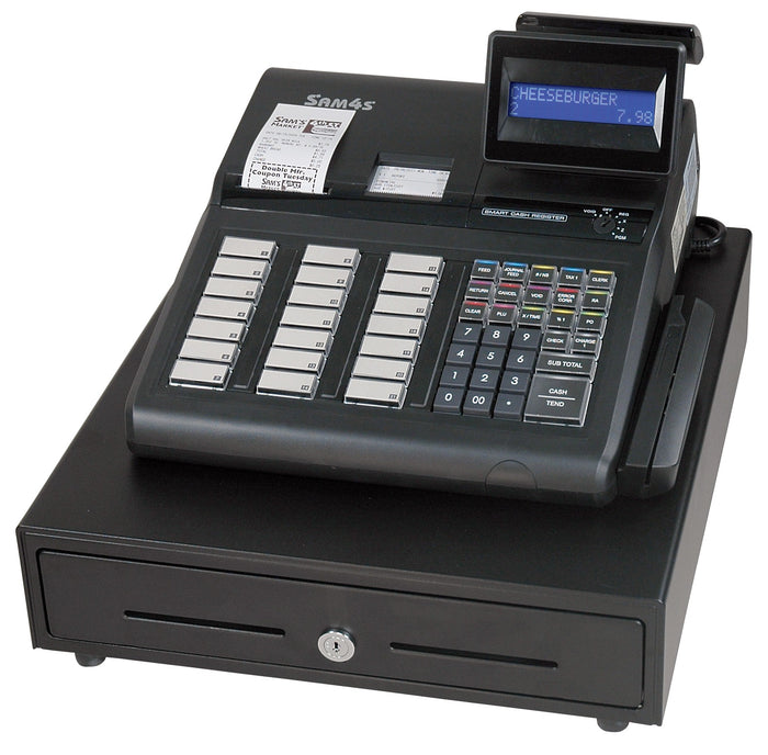 SAM4S ER-945E raised-key dual-printer cash register with Ethernet