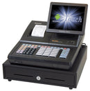 SAM4S SAP-630II-RT hybrid Android POS system with raised-key keyboard, adjustable touchscreen display, integrated receipt printer and cash drawer