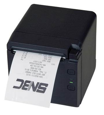 SNBC BTP-S80 black receipt printer, front-left view
