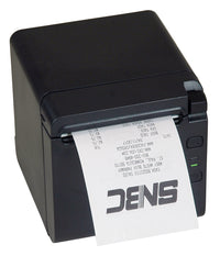 SNBC BTP-S80 black receipt printer, front-right view