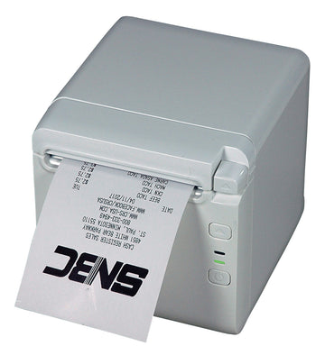 SNBC BTP-S80 white receipt printer, front-left view