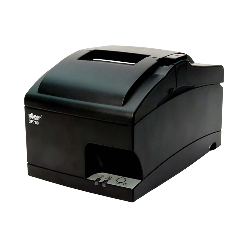 Star Micronics SP742 impact kitchen printer in grey, with auto cutter and internal power supply